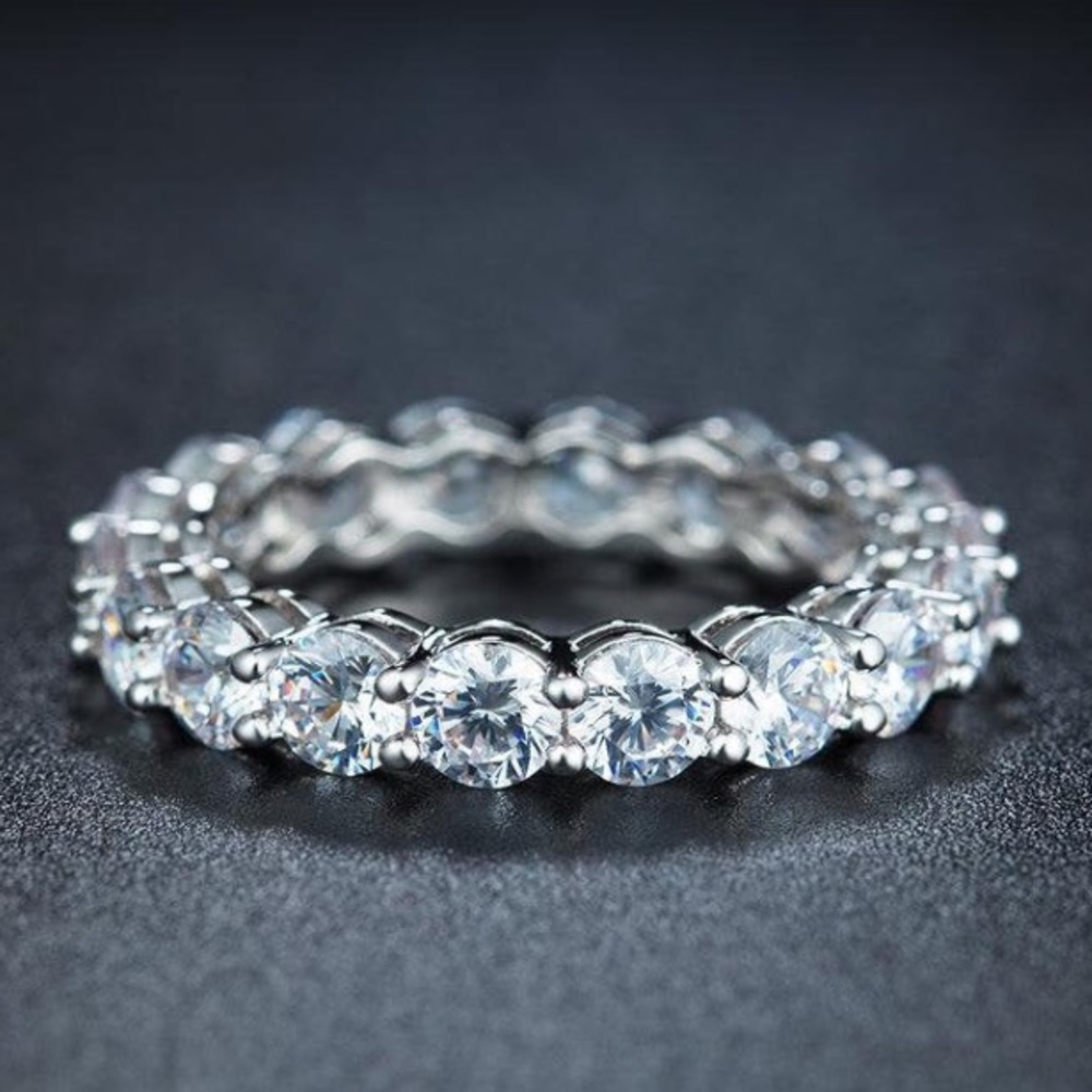 Sterling silver wedding bridal ring